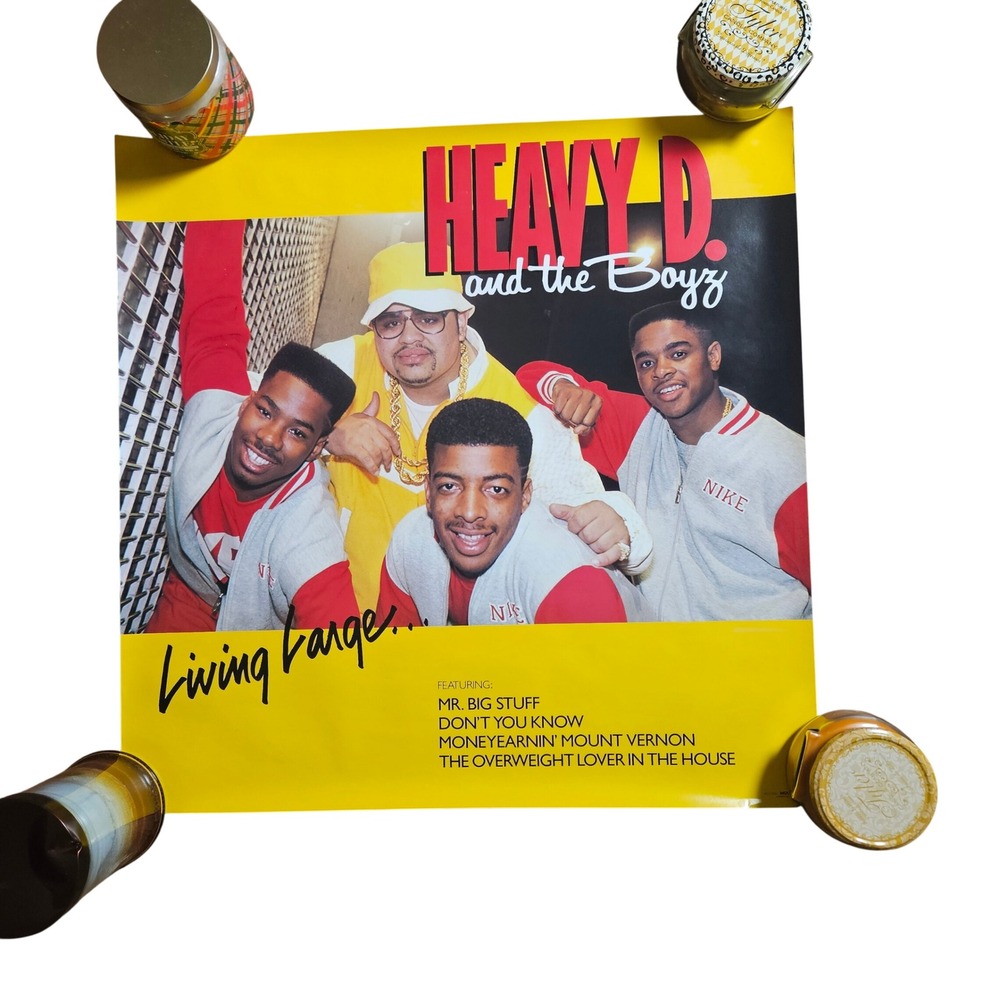 Heavy D & The Boyz Living Large VTG 1987 Promo Album Poster 24x24 MCA Hip Hop
